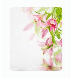 2 fleece blankets - with pink lilies