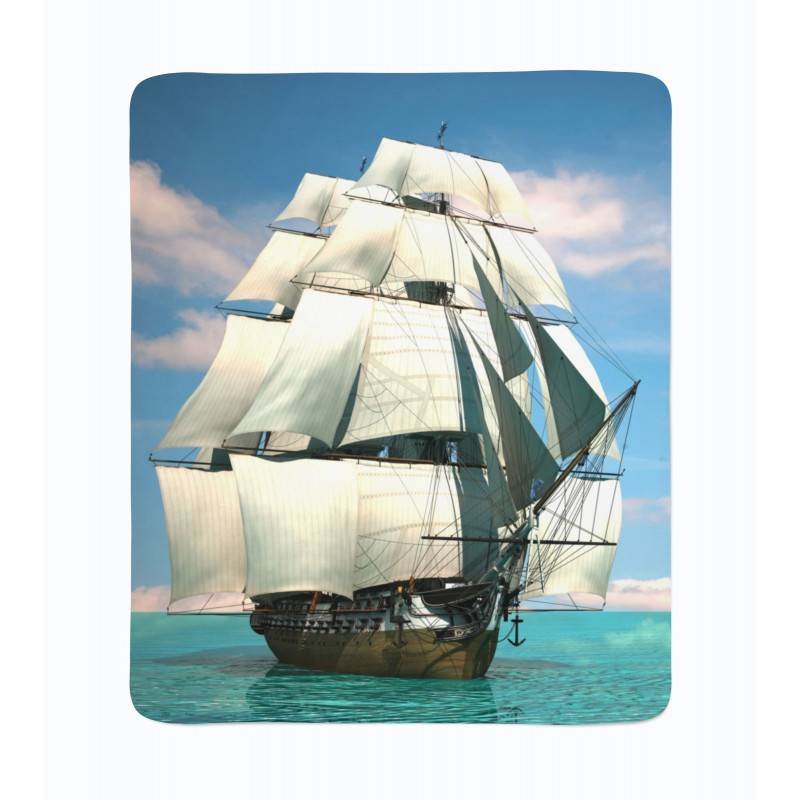 74,00 € 2 pături de lână - cu o navă cu pânze