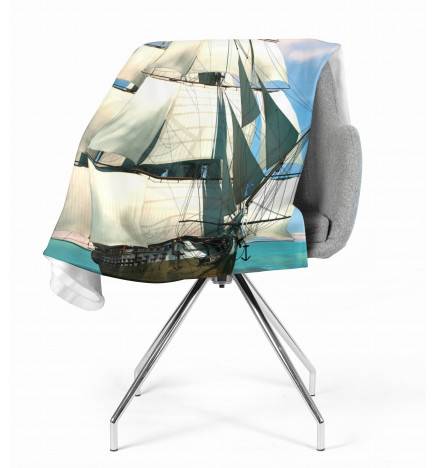 2 fleece blankets - with a sailing ship