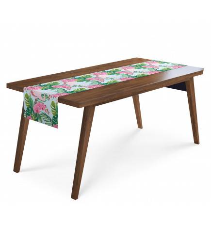 4 Runner Carpets for the Table - flamingos and orchids