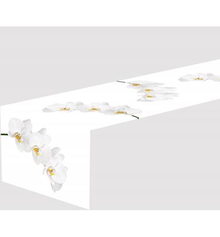 4 tapis de chemin de table - à fleurs blanches