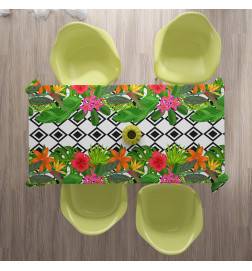 Toalhas de mesa - com plantas tropicais e losangos
