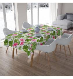 Tablecloths - with leaves and flowers - with a white background