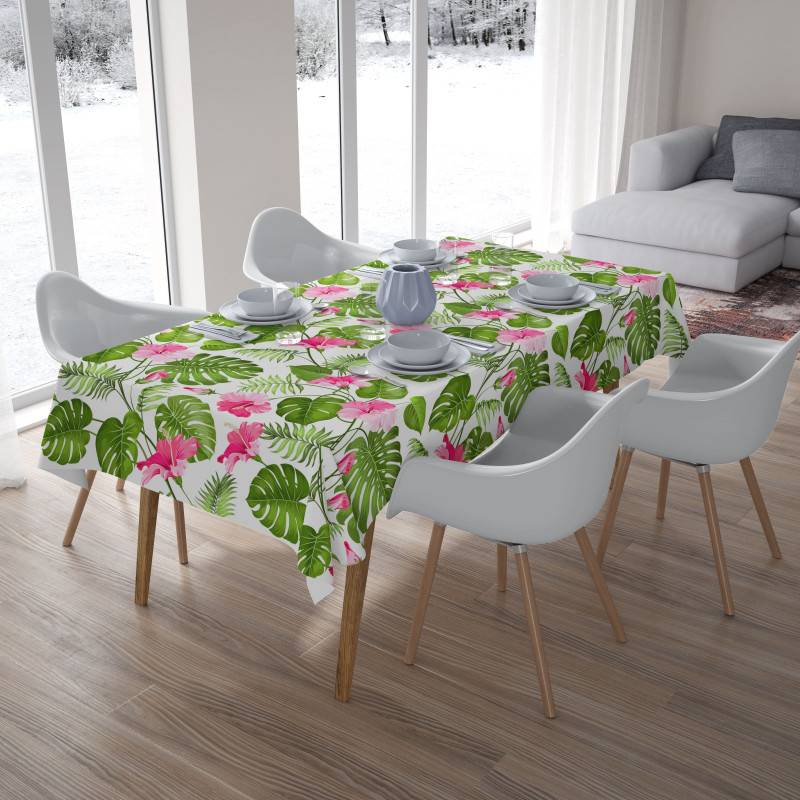 62,00 € Tischdecken – mit Blättern und Blumen – mit weißem Hintergrund