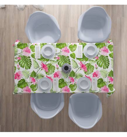 Toalhas de mesa - com folhas e flores - com fundo branco