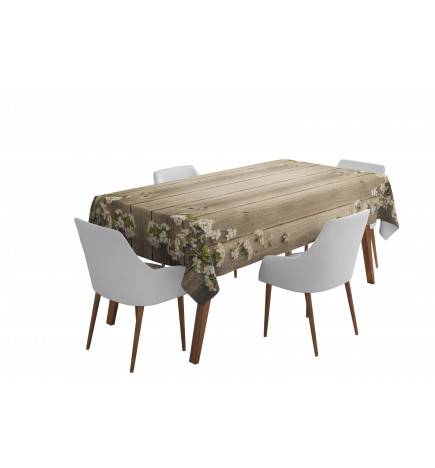 Toalhas de mesa - com florzinhas na madeira