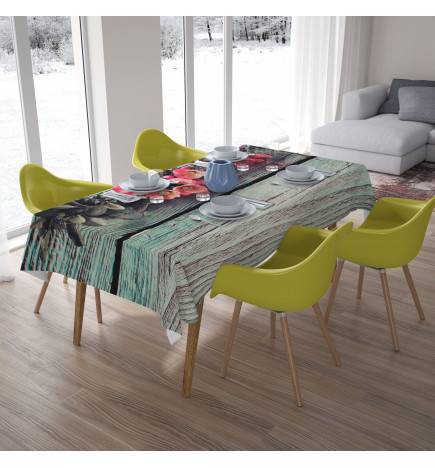 Toalhas de mesa - com papoulas sobre madeira - ARREDALACASA