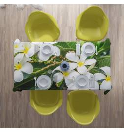 Fețe de masă – cu flori albe și frunze tropicale