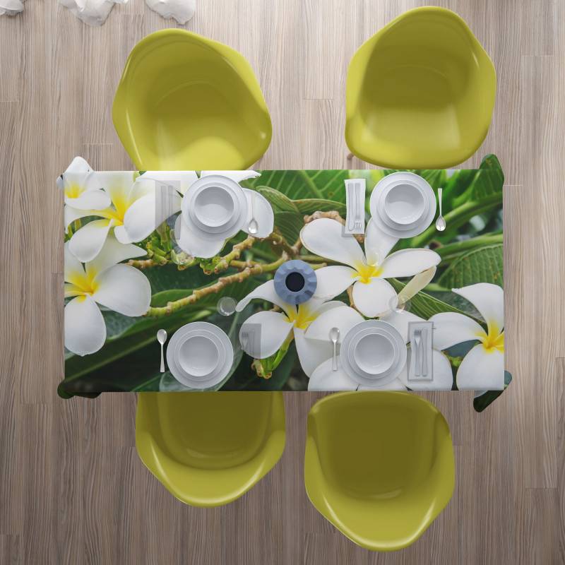 62,00 € Tischdecken – mit weißen Blumen und tropischen Blättern