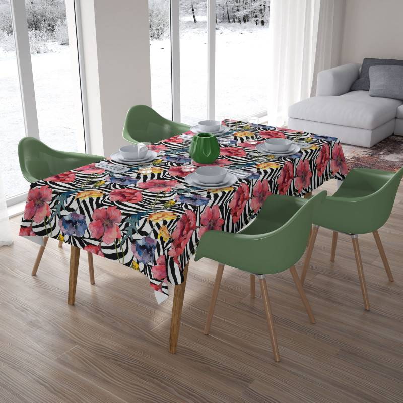 62,00 € Tablecloths - with pink poppies - ARREDALACASA