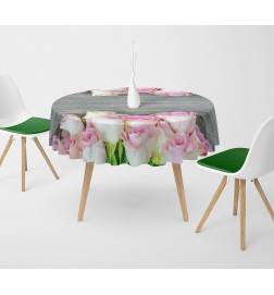 Runde Tischdecken – mit Rosen auf Holz – ARREDALACASA