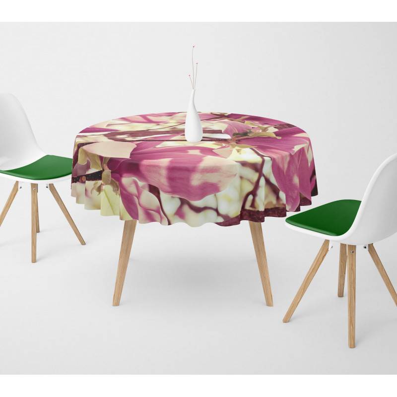 62,00 € Round tablecloths - with pink magnolias - ARREDALACASA