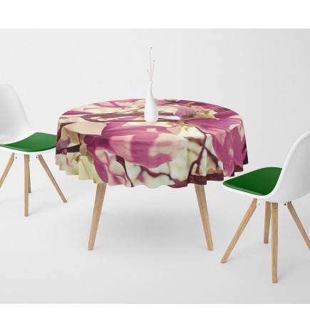 Round tablecloths - with pink magnolias - ARREDALACASA