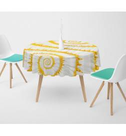 Toalhas de mesa redondas - amarelo e branco - ARREDALACASA