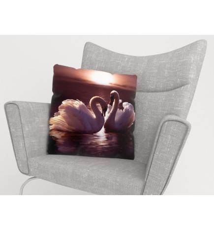 Cushion covers - with two swans at sunset
