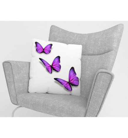Housses de coussin - avec des papillons violets - ARREDALACASA