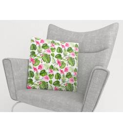 Cushion covers - with tropical leaves and flowers