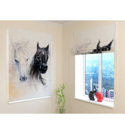 68,50 € Roman blind - with 2 horses - BLACKOUT