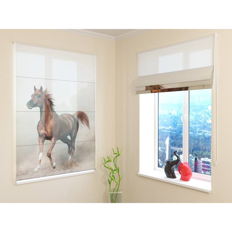 68,00 € Roman blind - with a trotting horse - furnish your home