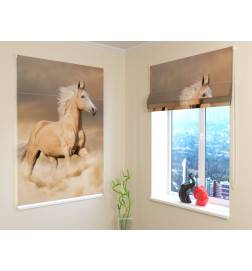 Roman blind - with a brown horse - BLACKOUT