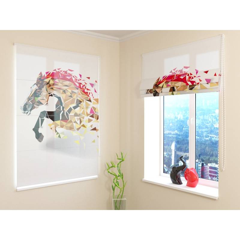 68,00 € Roman blind - with a galloping horse - furnish your home
