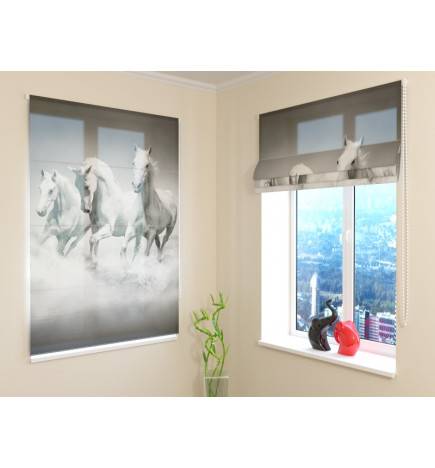 68,00 € Roman blind - with white horses - FURNISH HOME