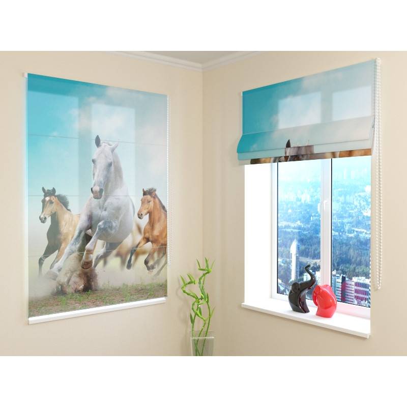 68,00 € Roman blind - with horse racing - FURNISHING HOME