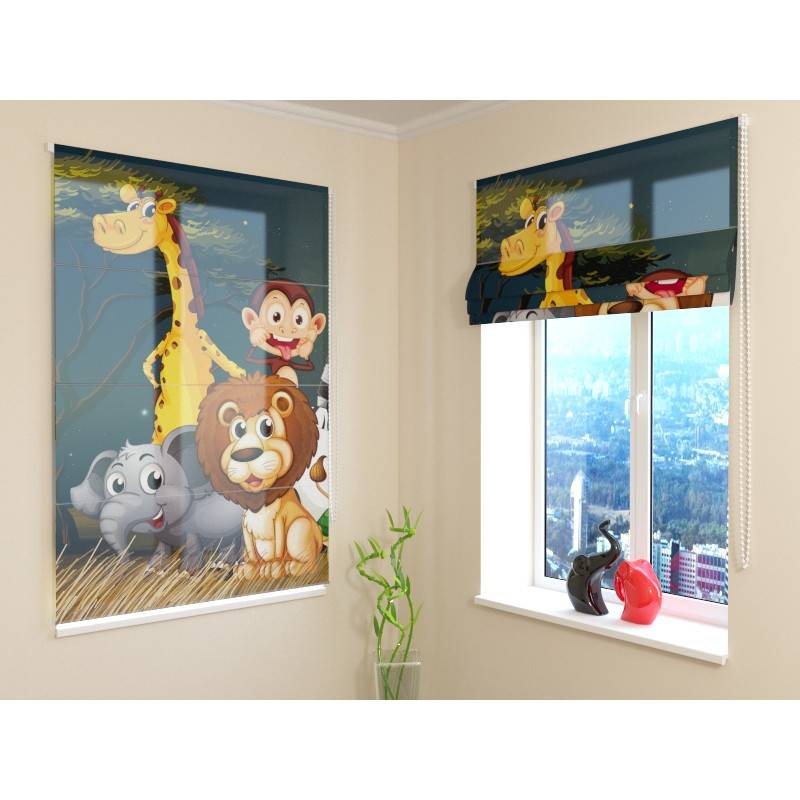 68,00 € Otroška rimska zavesa - v džungli