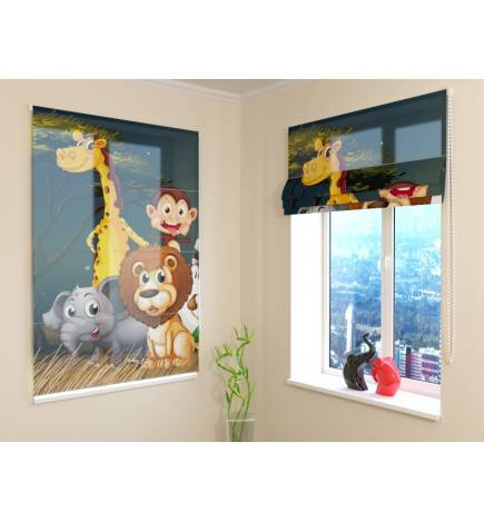 Children's Roman blind - in the jungle