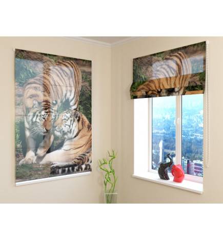Roman blind - with 2 tigers in love - FURNISH HOME
