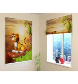 Roman blind for children - with a tiger cub - FIREPROOF
