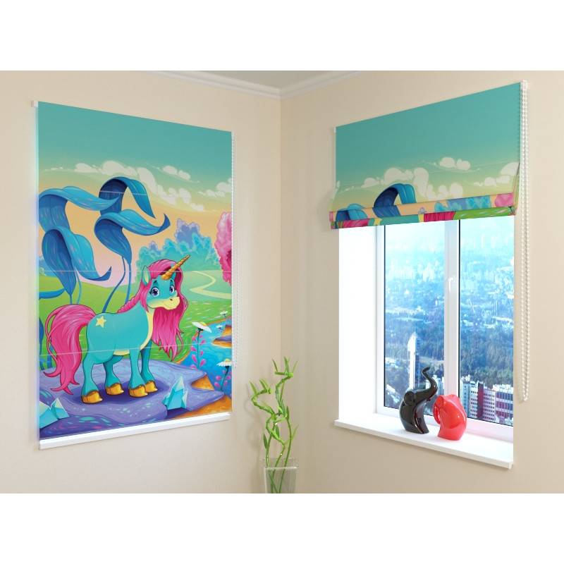 68,50 € Roman blind for children - with 1 unicorn - BLACKOUT