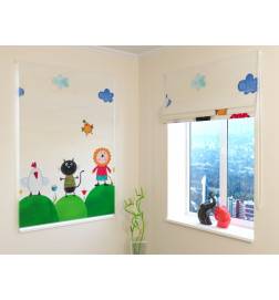 Children's Roman blind - with 2 friends - FIREPROOF
