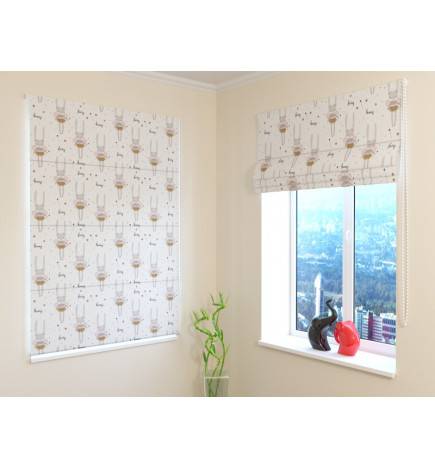 Roman blind for children - with bunnies - BLACKOUT