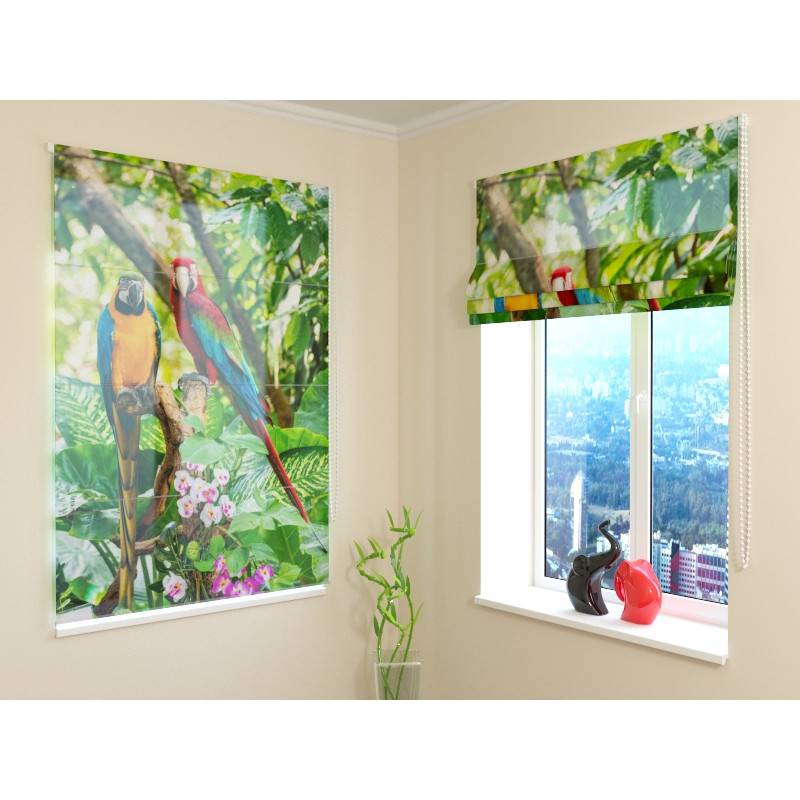 68,00 € Roman blind - with parrots in the woods