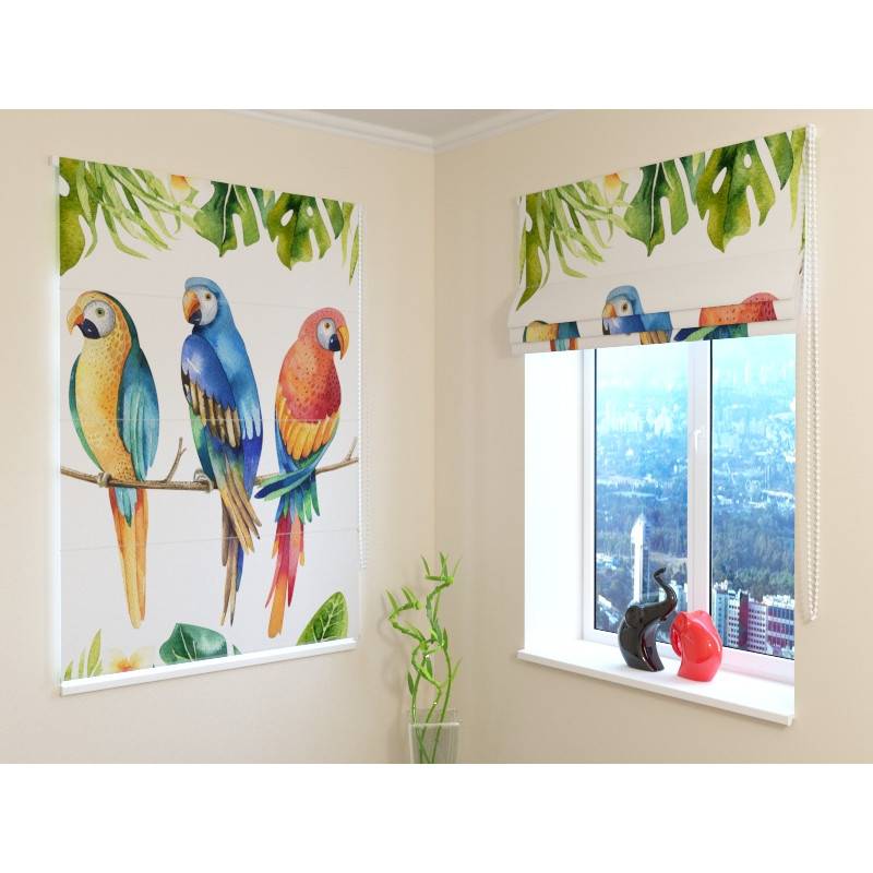 92,99 € Roman blind - with colored parrots - FIREPROOF