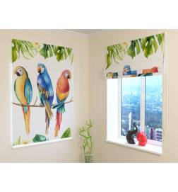Raffrollo – mit farbigen Papageien – OSCURANTE