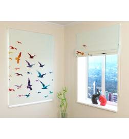 Roman blind - with flying birds - BLACKOUT