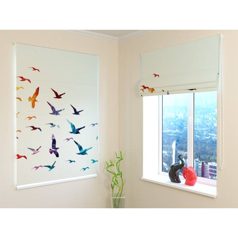 68,50 € Persiana romana - con pájaros voladores - BLACKOUT
