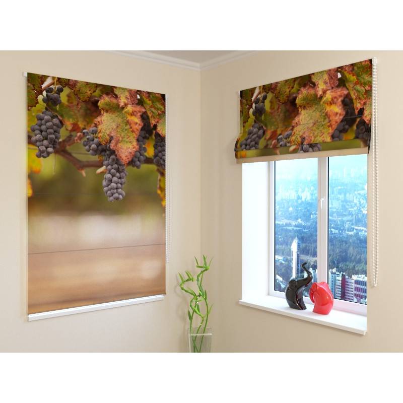 68,50 € Roman blind - with bunches of grapes - BLACKOUT
