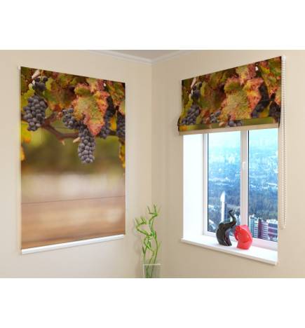 Roman blind - with bunches of grapes - BLACKOUT