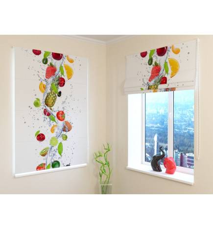 Roman blind - with a pineapple and other fruits - FIREPROOF