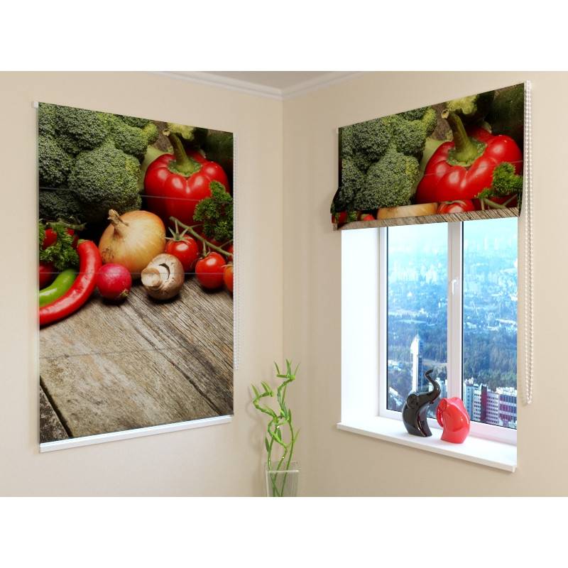 92,99 € Roman blind - with fruit and vegetables - FIREPROOF