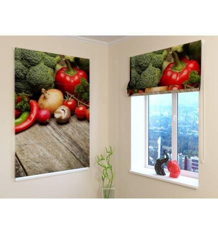 Roman blind - with fruit and vegetables - DARKENING