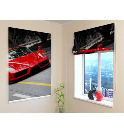 Raffrollo – mit rotem Ferrari – VERDUNKELUNG