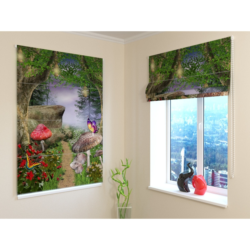 92,99 € Roman blind - with mushrooms in the woods - FIREPROOF