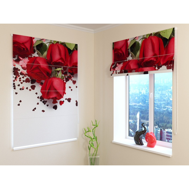 68,50 € Roman blind - with hearts and roses - BLACKOUT