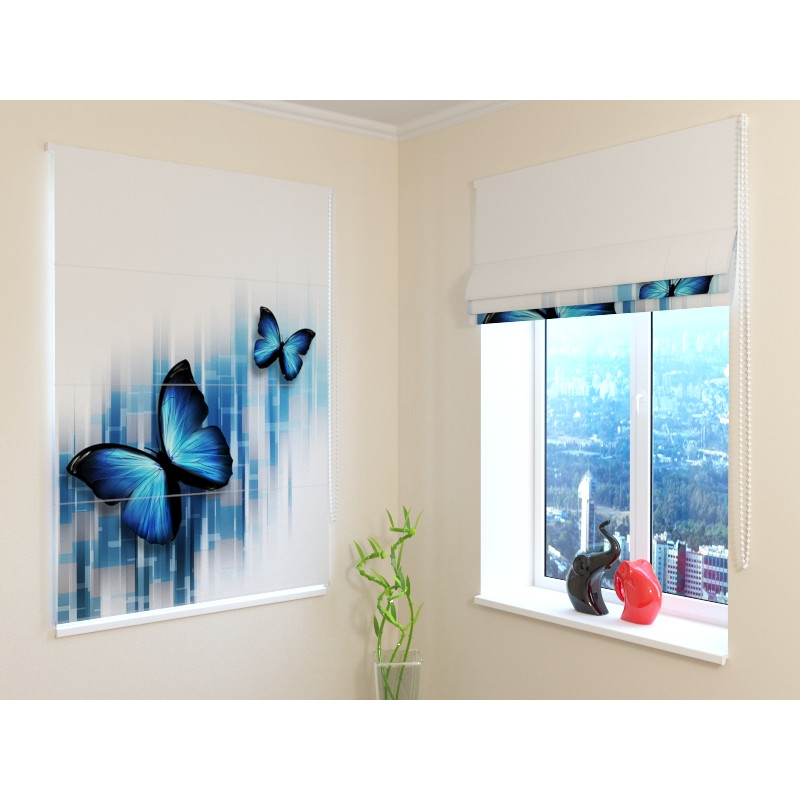 68,50 € Roman blind - with blue butterflies - OSCURANTE