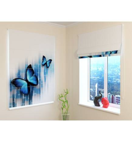 Roman blind - with blue butterflies - OSCURANTE