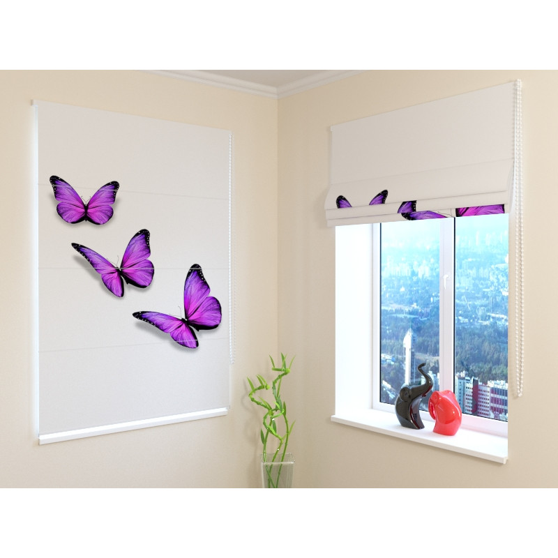 68,50 € Roman blind - with purple butterflies - OSCURANTE
